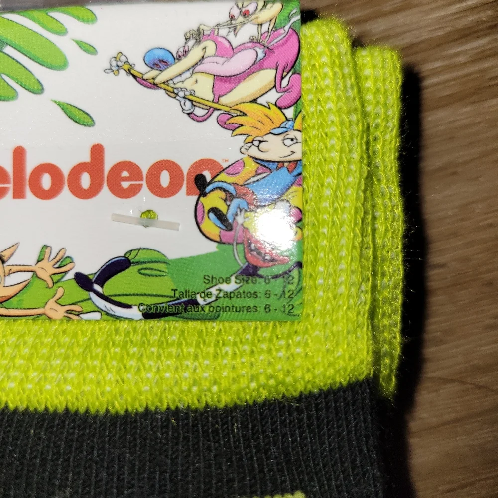 Nickelodeon Rugrats Reptar Socks 2 Pairs Size 6-12 New